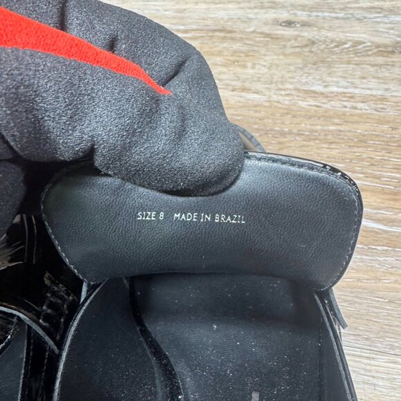 Schutz Christie Black Leather Slip On Studded Loafers Women's Size 8 - Picture 6 of 8